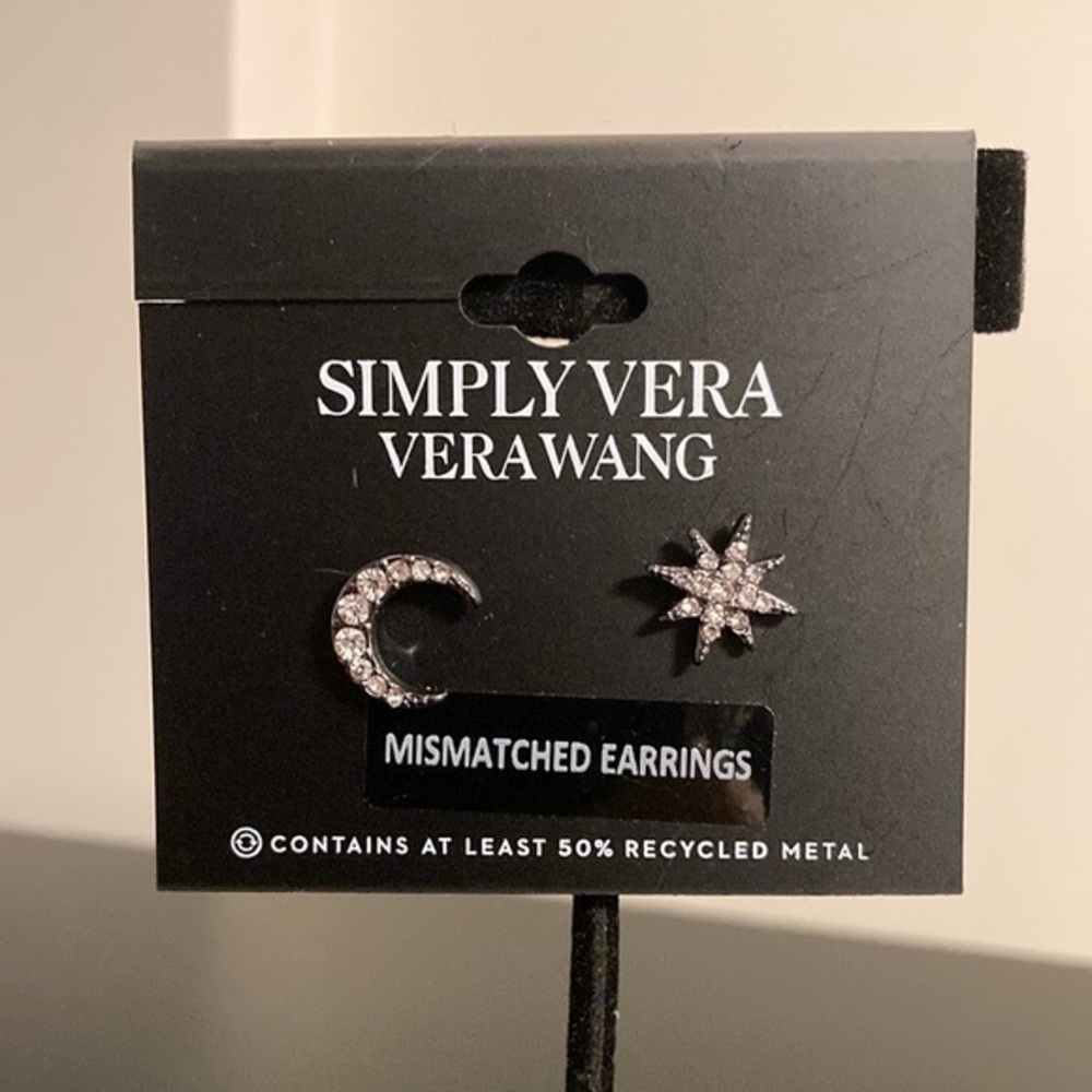 Simply Vera Vera Wang Silver Crescent and Star Earrings